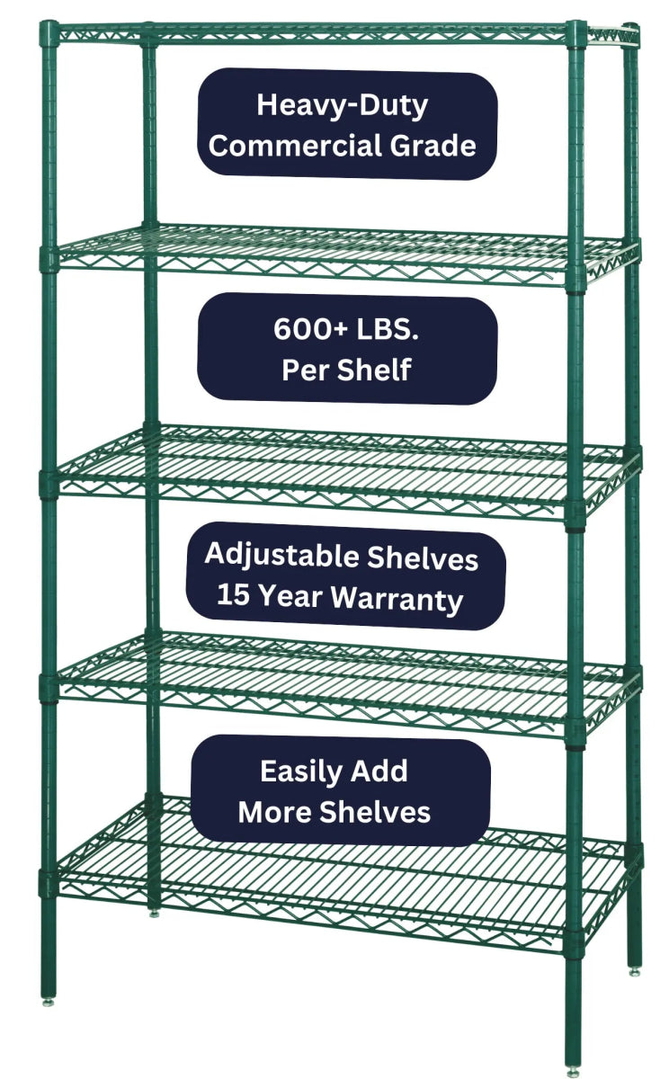 12" x 60" Epoxy Wire Shelving Unit - Industrial Wire Shelving > Epoxy Coated Wire Shelving - Industrial 4 Less