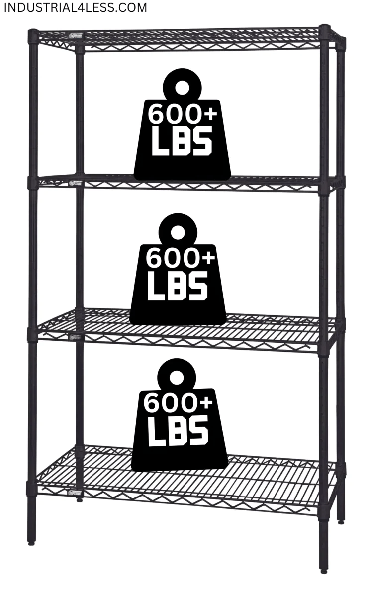 1236B | 12" x 36" Black Epoxy Shelving Unit - Commercial Wire Shelving > Black Epoxy Wire Shelving - Industrial 4 Less