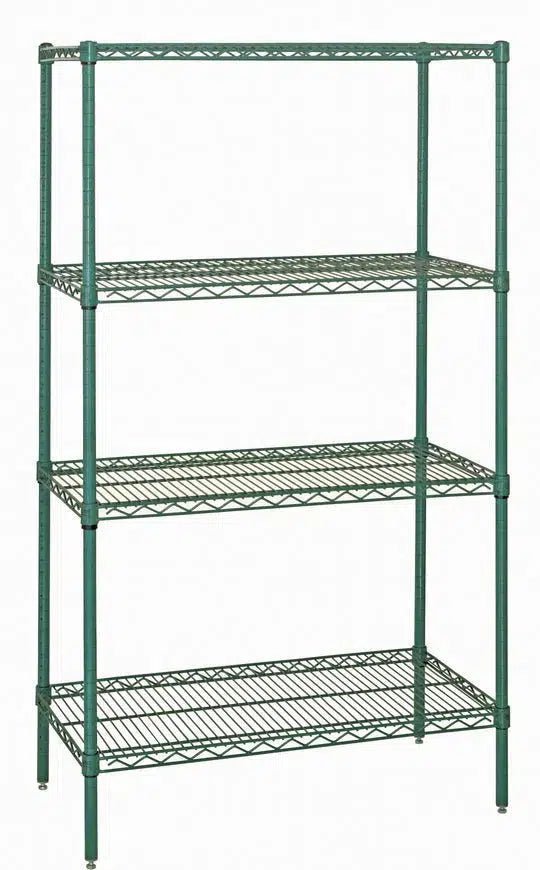 1248G | 12" x 48" Green Epoxy Shelving Unit - Industrial 4 Less