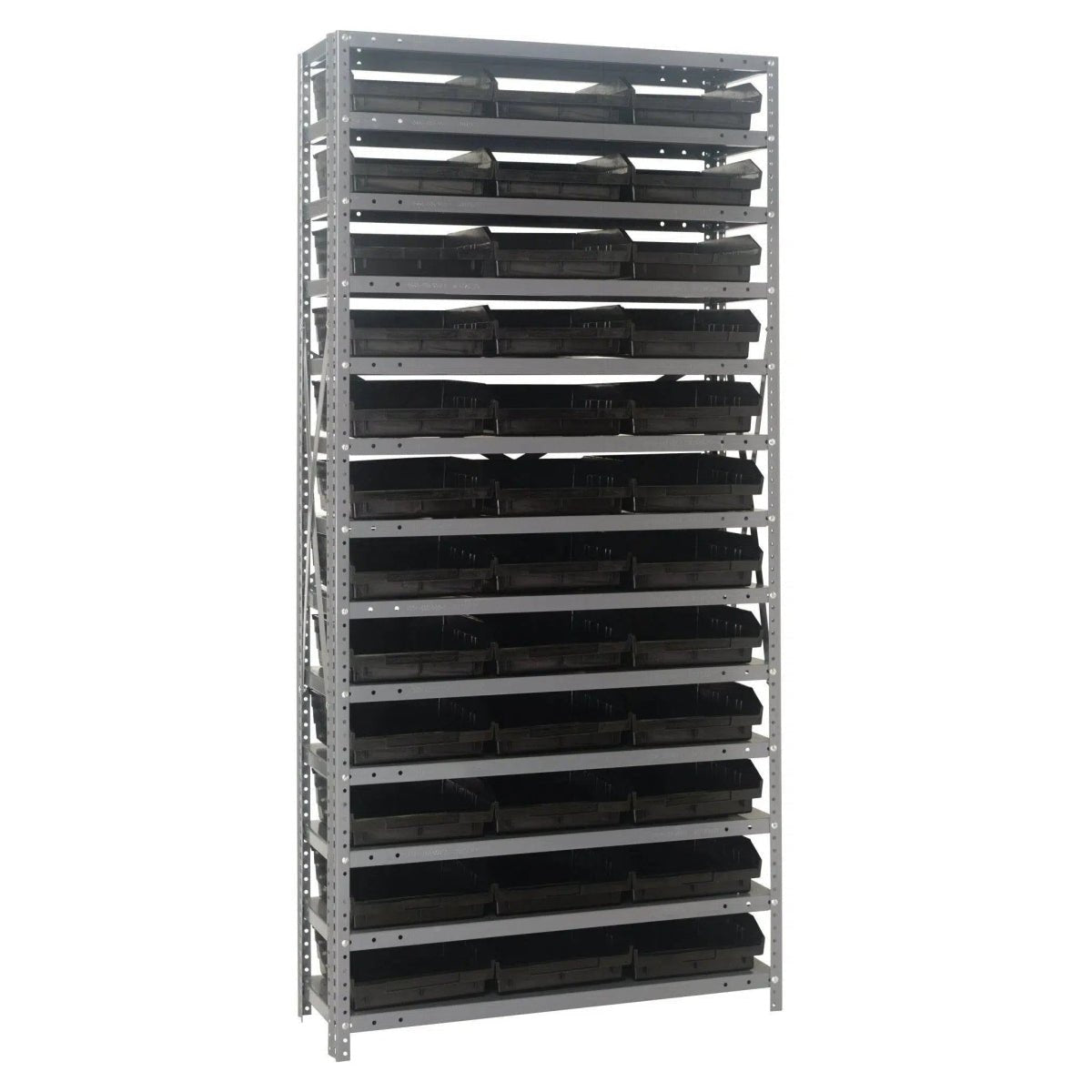 1275 - 109 | 12" x 36" x 75" Shelving Unit with 36 Bins - Industrial 4 Less