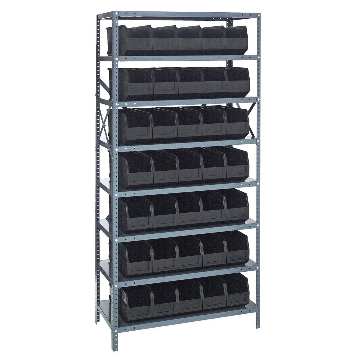 1275 - 441 | 12" x 36" x 75" Shelving Unit with 35 Bins - Industrial 4 Less