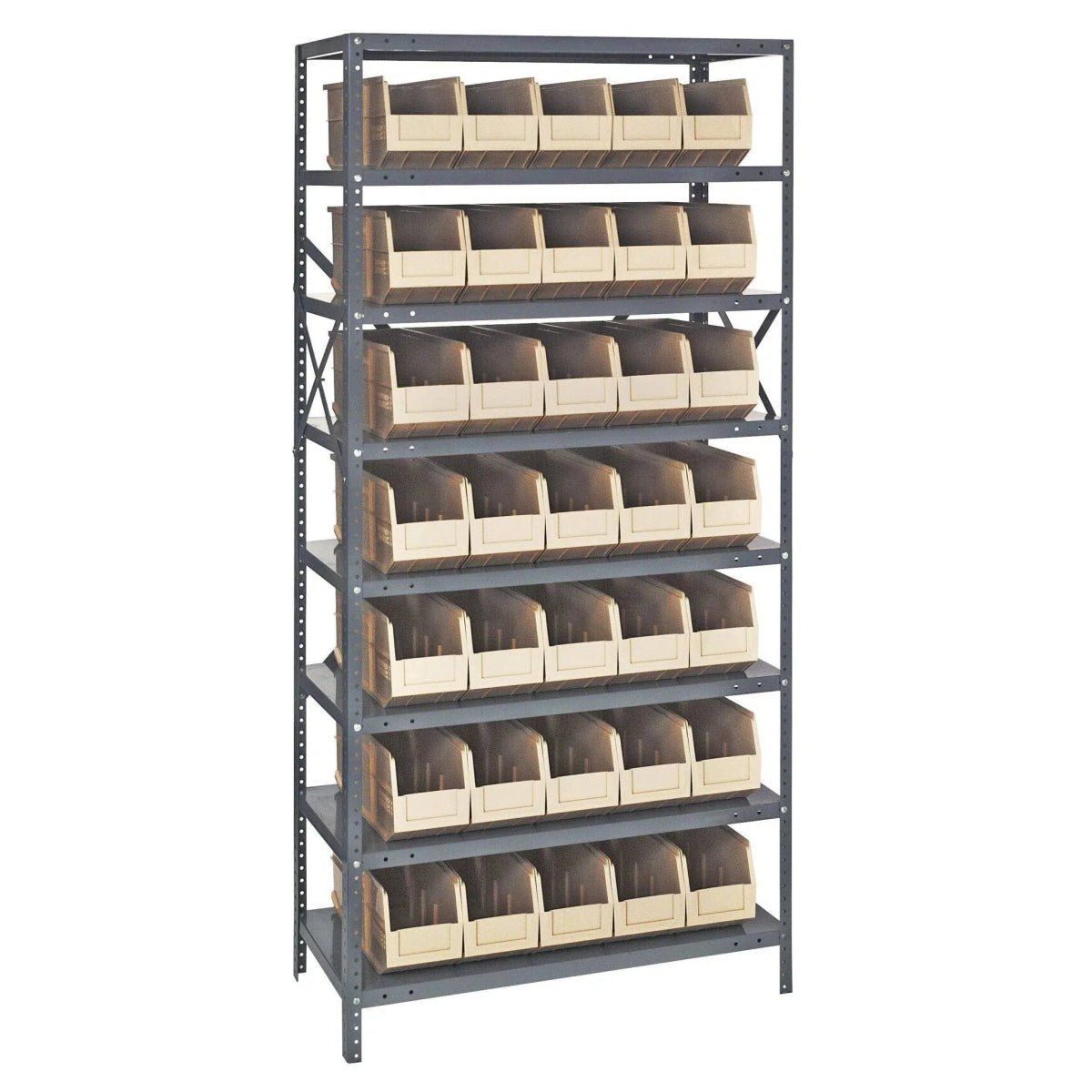 1275 - 441 | 12" x 36" x 75" Shelving Unit with 35 Bins - Industrial 4 Less