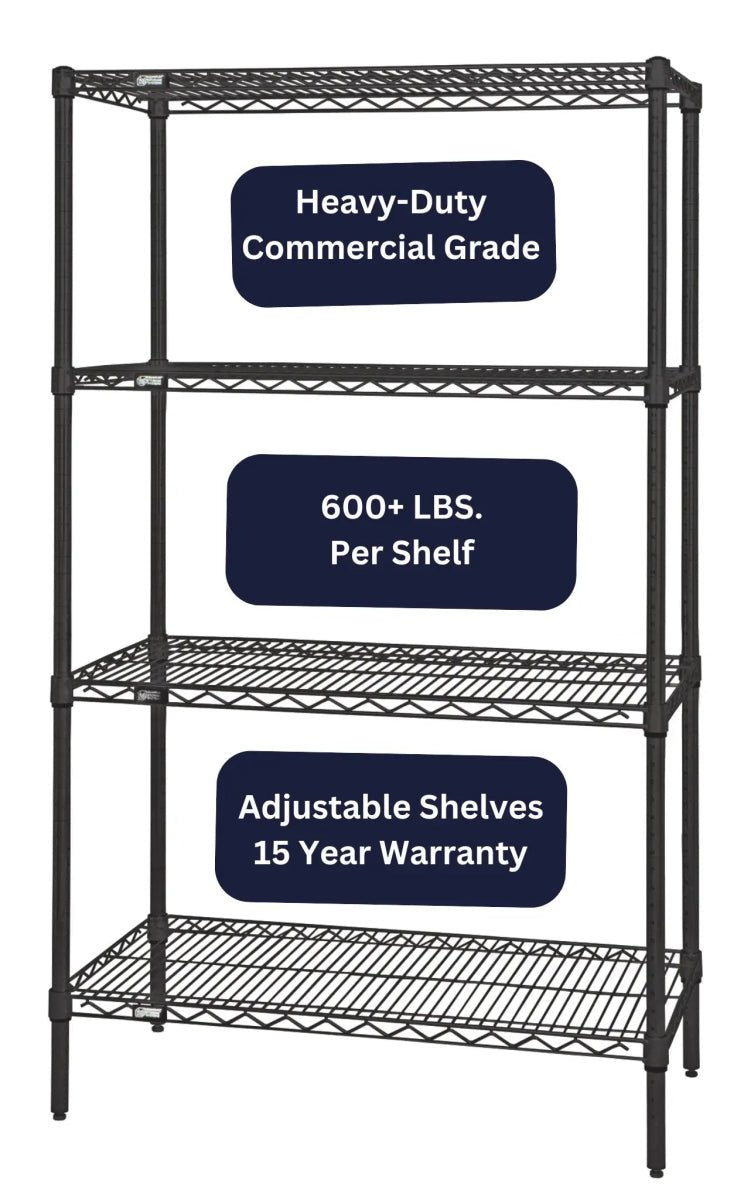 14" x 48" Epoxy Wire Shelving Unit - Industrial 4 Less