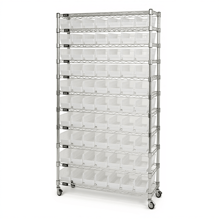 Mobile clear-bin cart