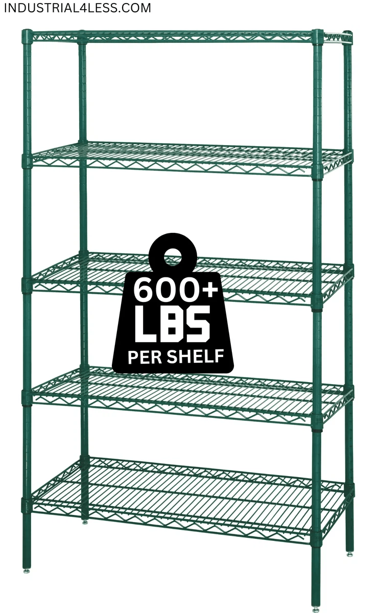 18" x 48" Epoxy Wire Shelving Unit - Industrial 4 Less - WR54-1848P-5