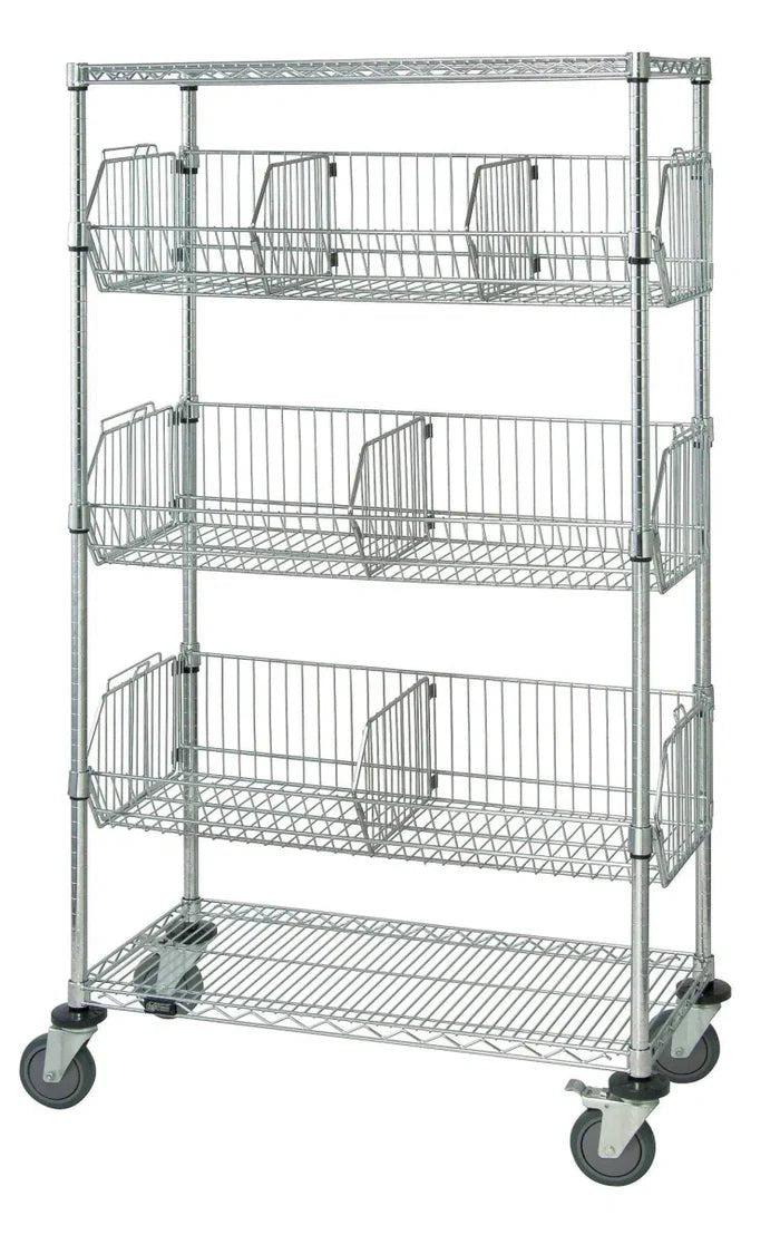 18" x 48" Wire Basket Shelving Unit - Wire Basket Shelving Unit - Industrial 4 Less