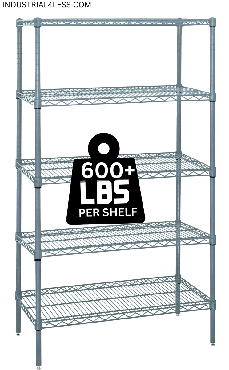 18" x 54" Epoxy Wire Shelving Unit - Industrial 4 Less - WR54-1854GY-5