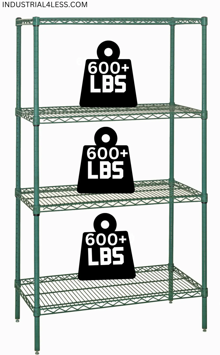 1830G | 18" x 30" Green Epoxy Shelving Unit - Commercial Wire Shelving > Green Epoxy Wire Shelving - Industrial 4 Less