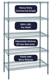 21" x 48" Epoxy Wire Shelving Unit - Industrial 4 Less