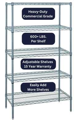 21" x 48" Epoxy Wire Shelving Unit - Industrial 4 Less