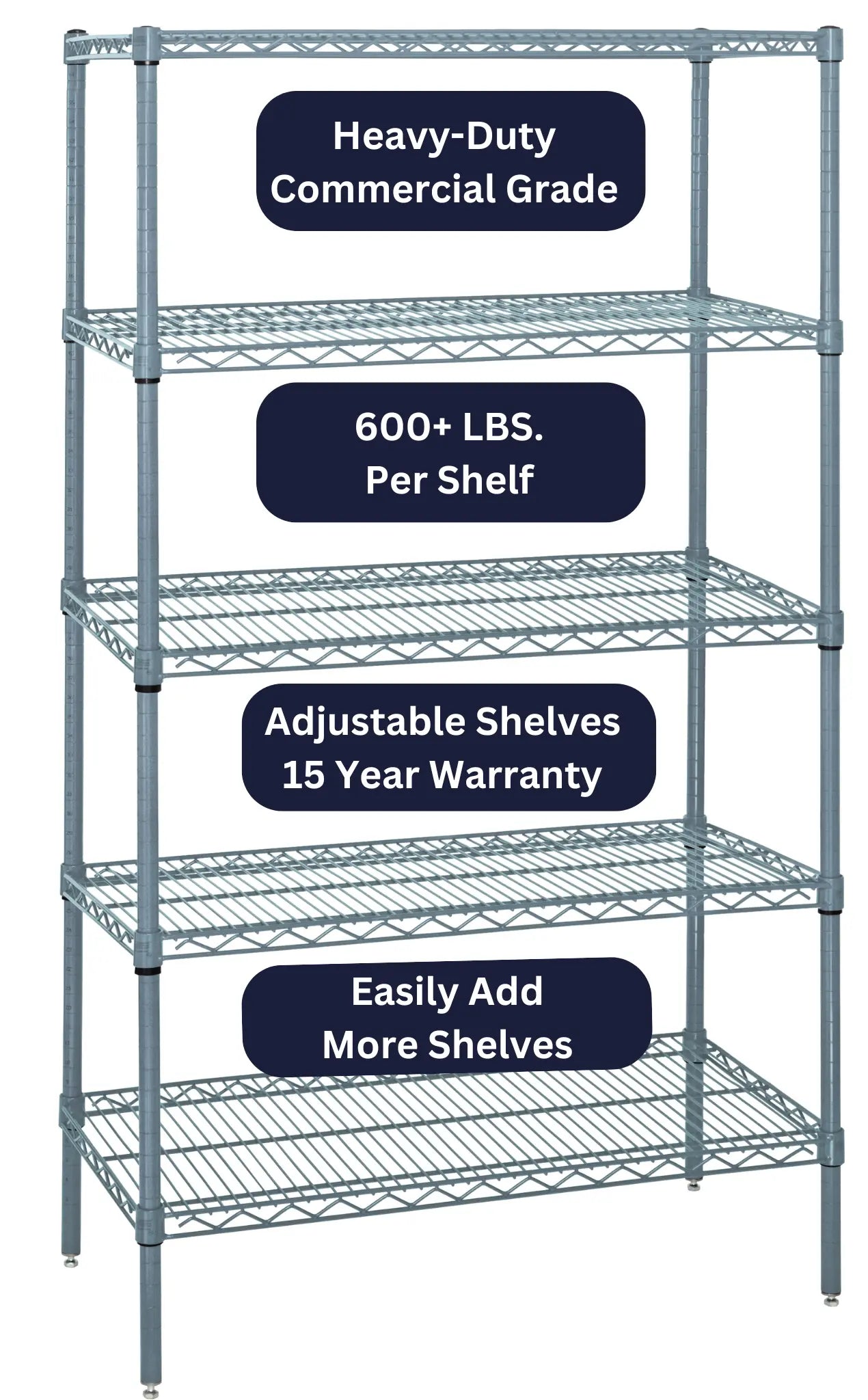 21" x 48" Epoxy Wire Shelving Unit - Industrial Wire Shelving > Epoxy Coated Wire Shelving - Industrial 4 Less