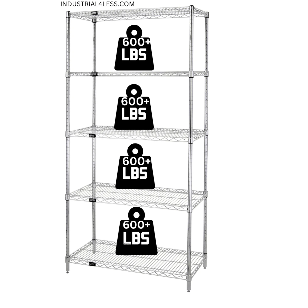 21" x 60" Chrome Wire Shelving Unit - Industrial 4 Less