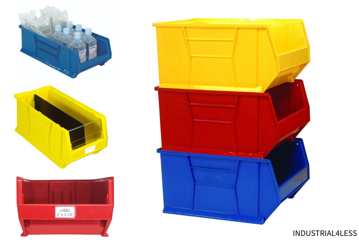 24" x 11" x 10" Stacking Bins - Industrial Storage Bins > Stackable Plastic Bins > 24" Deep Stackable Bins - Industrial 4 Less