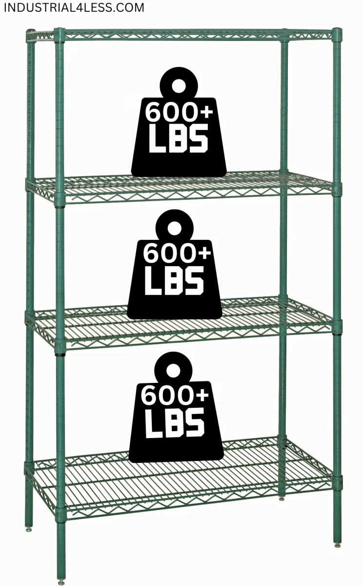 3048G | 30" x 48" Green Epoxy Shelving Unit - Commercial Wire Shelving > Green Epoxy Wire Shelving - Industrial 4 Less