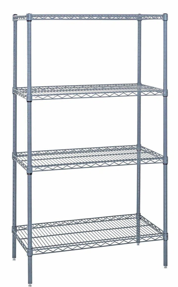 3072GY | 30" x 72" Gray Epoxy Shelving Unit - Commercial Wire Shelving > Gray Epoxy Wire Shelving - Industrial 4 Less