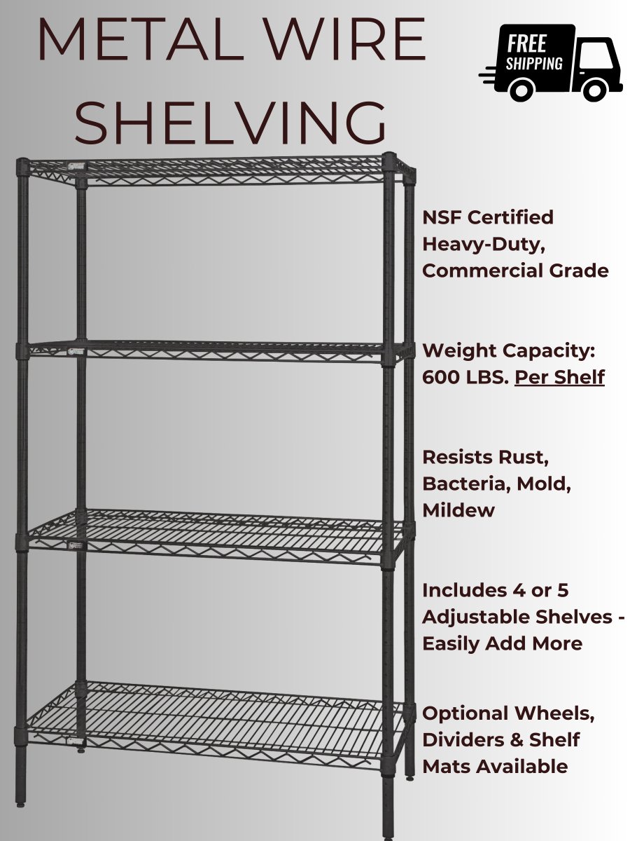 36 Inch Deep Metal Wire Shelving Unit - Industrial 4 Less