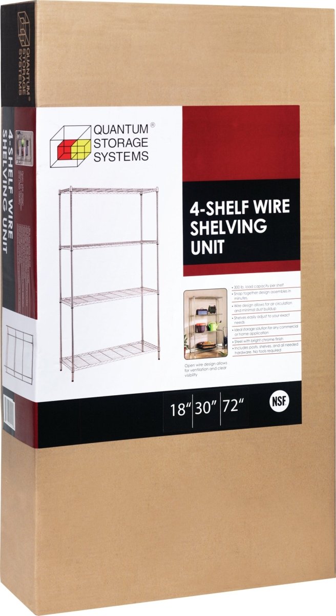 4 - Tier Adjustable Chrome Wire Shelving - Industrial 4 Less