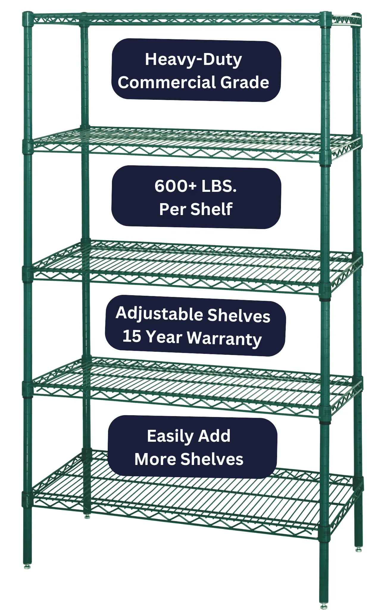 21" x 48" Epoxy Wire Shelving Unit