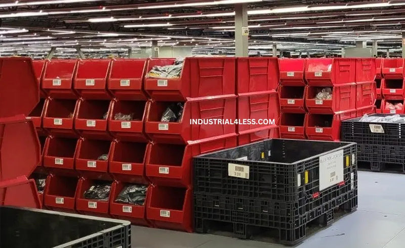 Extra Large Red Bins Stacked 4 High