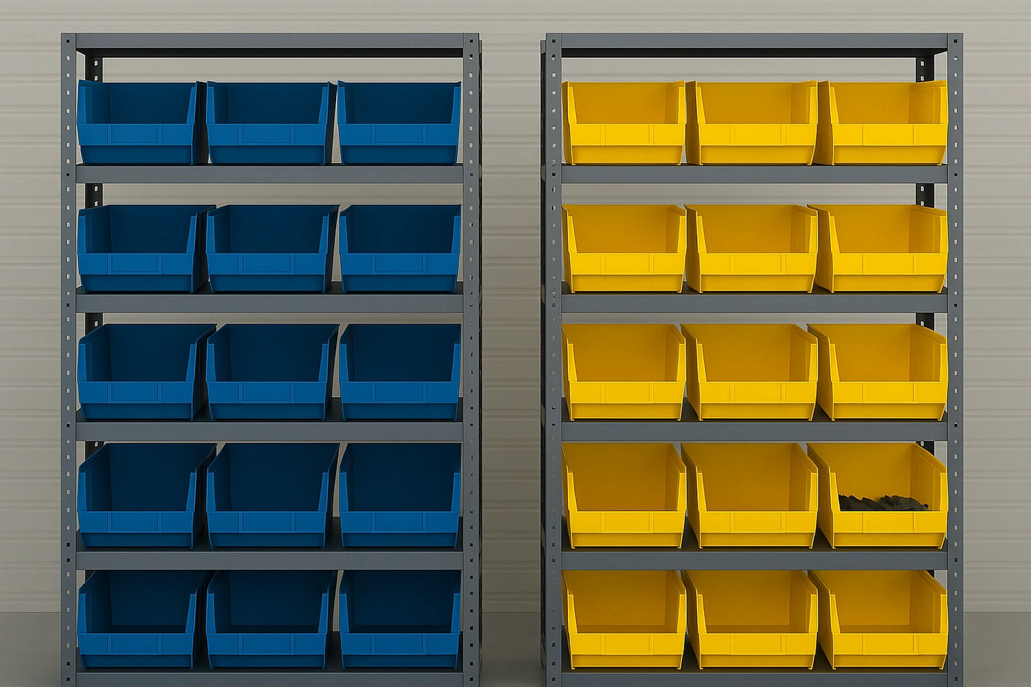 Steel Shelving with Bins