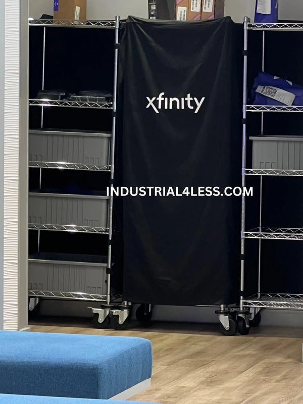 Wire Shelving on Wheels in Retail Store