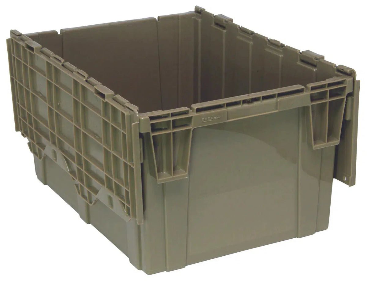 Attached Top Containers | Pack of 10 - Attached Lid Containers > Distribution Containers > Round Trip Totes - Industrial 4 Less