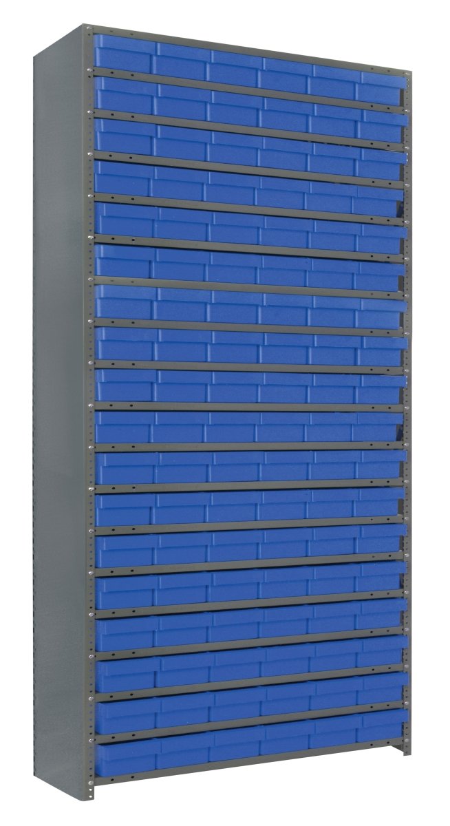 CL1275 - 401 | 12" x 36" x 75" Shelving Unit with 108 Bins - Closed Shelf Bin Organizers - Industrial 4 Less