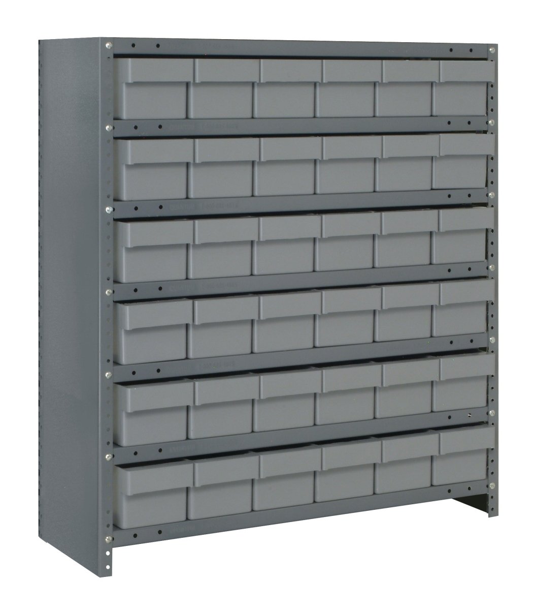 CL1839 - 602 | 18" x 36" x 39" Shelving Unit with 36 Bins - Closed Shelf Bin Organizers - Industrial 4 Less