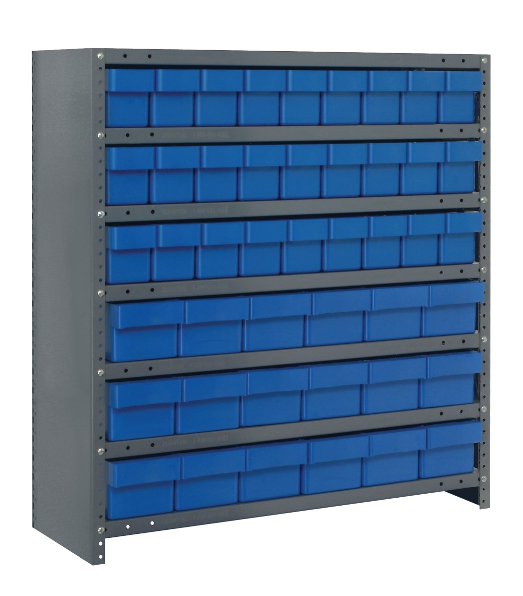 CL1839 - 624 | 18" x 36" x 39" Shelving Unit with 45 Bins - Closed Shelf Bin Organizers - Industrial 4 Less