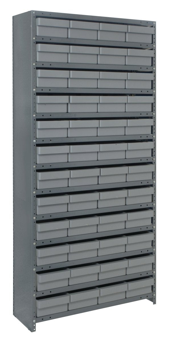 CL1875 - 606 | 18" x 36" x 75" Shelving Unit with 48 Bins - Closed Shelf Bin Organizers - Industrial 4 Less