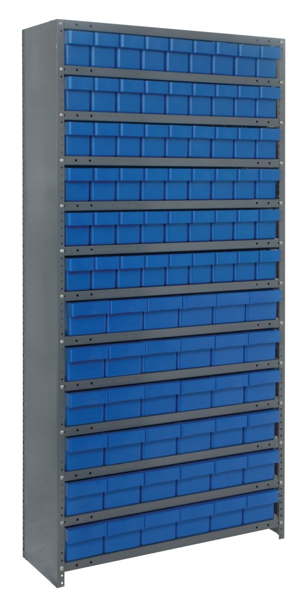 CL1875 - 624 | 18" x 36" x 75" Shelving Unit with 90 Bins - Closed Shelf Bin Organizers - Industrial 4 Less