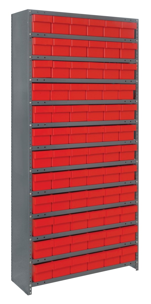 CL2475 - 603 | 24" x 36" x 75" Shelving Unit with 72 Bins - Closed Shelf Bin Organizers - Industrial 4 Less