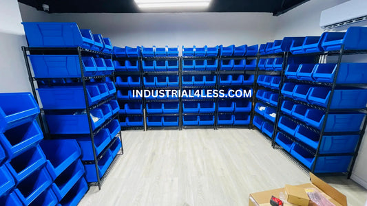 dispensary shelving with bins 1