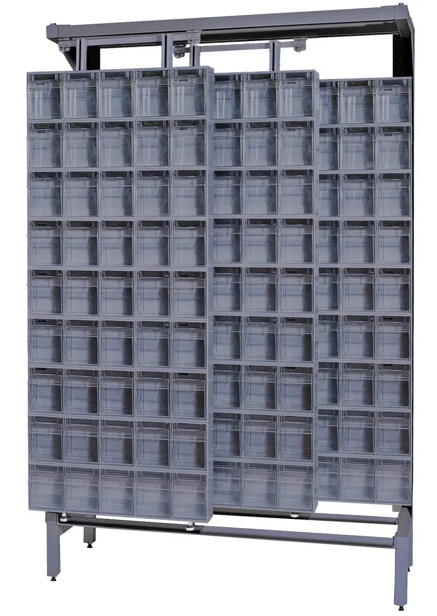 Free Standing Slider System - Free Standing Slider Systems > Clear Tip Out Bins - Industrial 4 Less