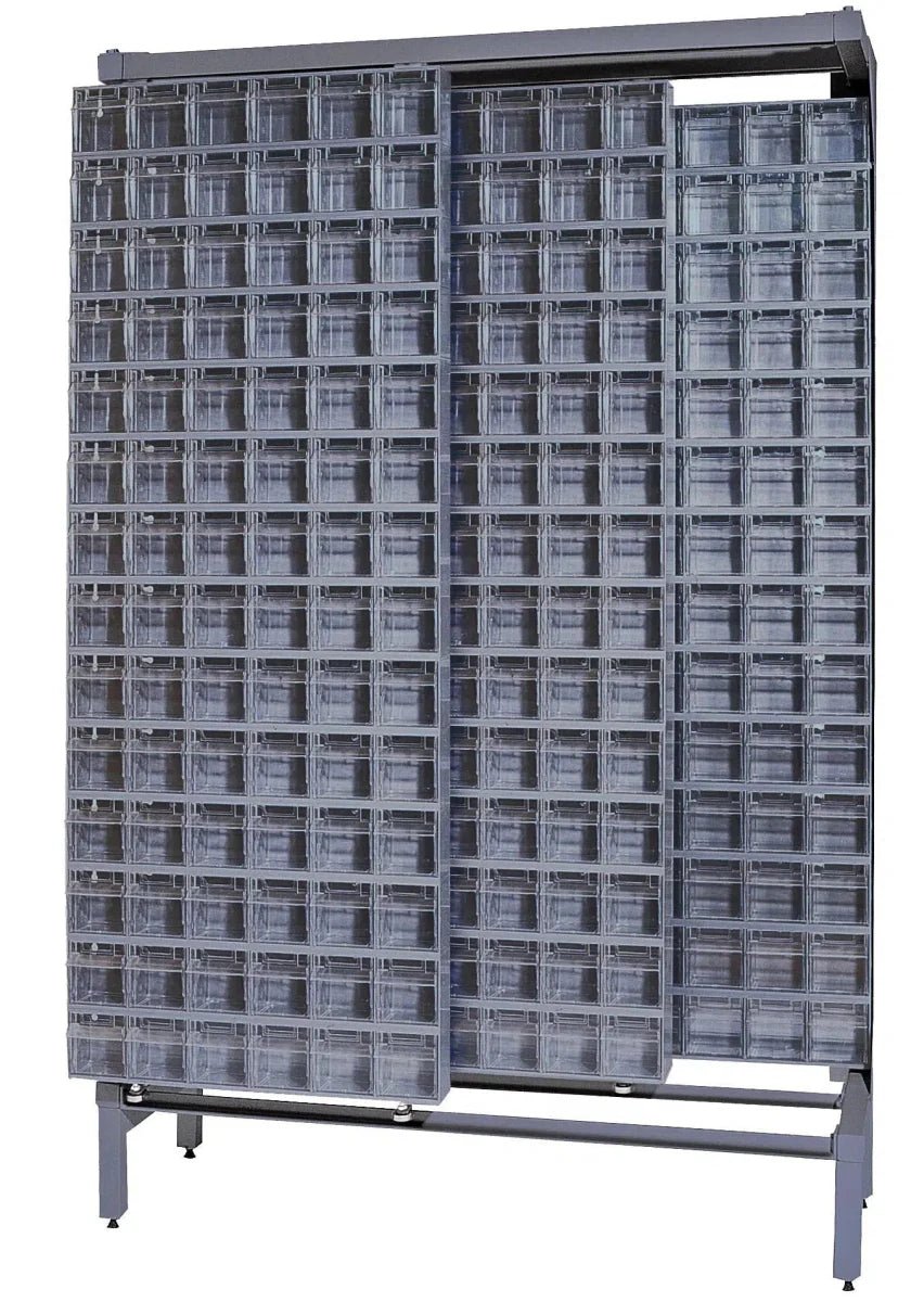 Free Standing Slider System - Free Standing Slider Systems > Clear Tip Out Bins - Industrial 4 Less