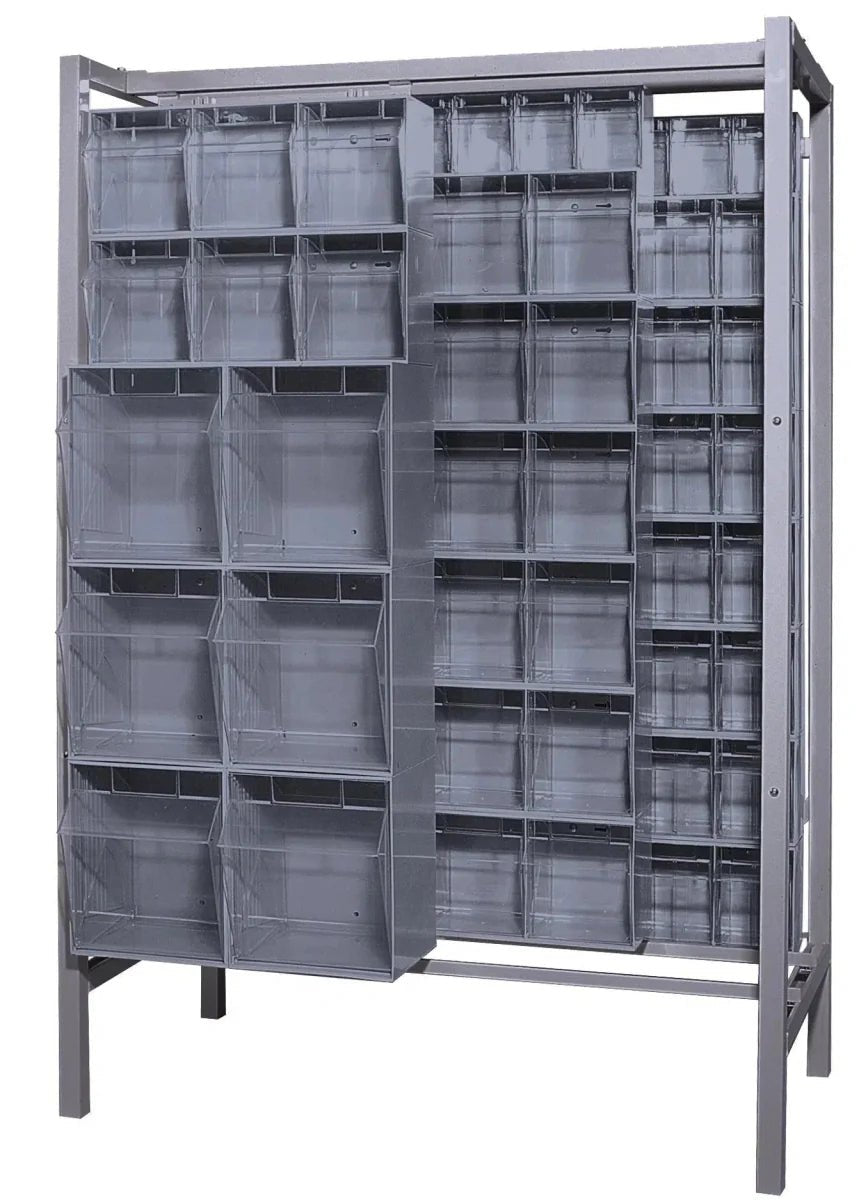 Free Standing Slider System - Free Standing Slider Systems > Clear Tip Out Bins - Industrial 4 Less