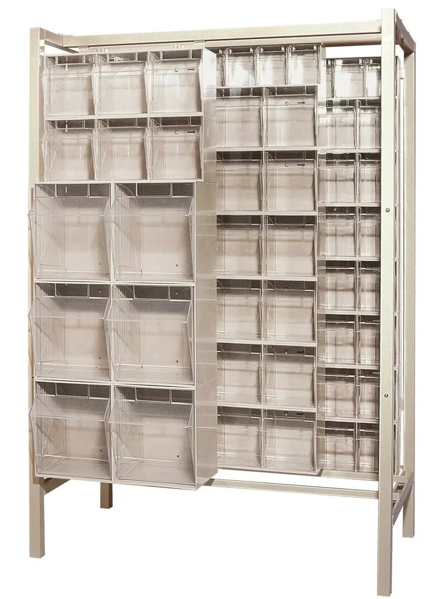 Free Standing Slider System - Free Standing Slider Systems > Clear Tip Out Bins - Industrial 4 Less