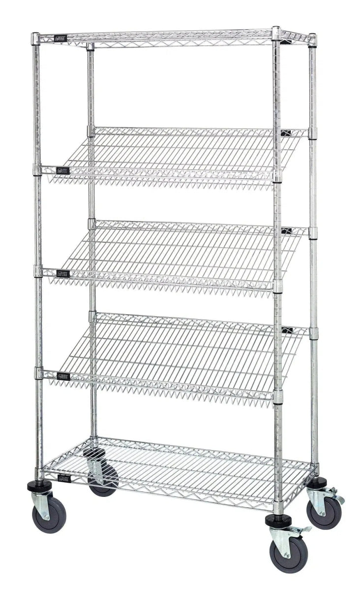 M1848SL6C | 18" x 36" Mobile Slanted Shelving - Industrial 4 Less