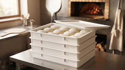 Pizza Dough Boxes - Stackable Polypropylene Dough Trays - Industrial 4 Less