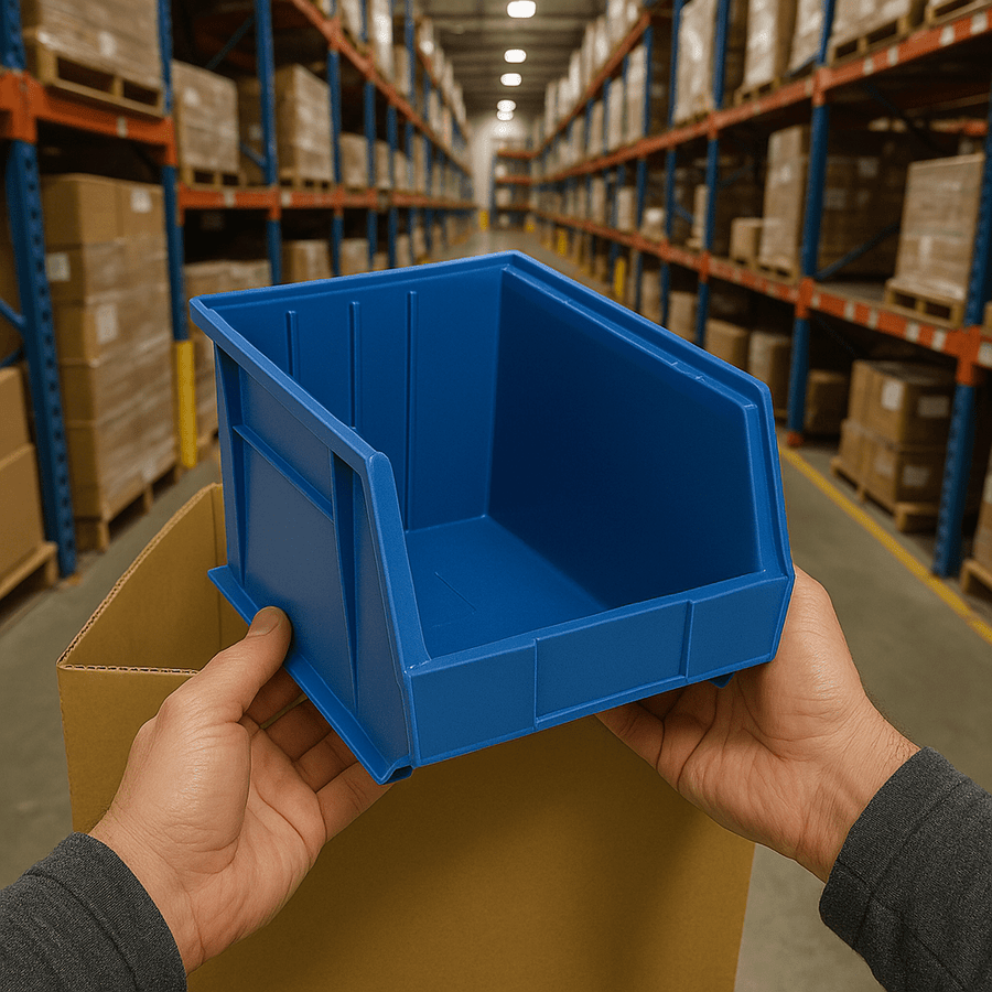 Plastic Parts Bins - Stacking and Hanging - Quantum Storage Ultra Stack & Hang Bin - Industrial 4 Less