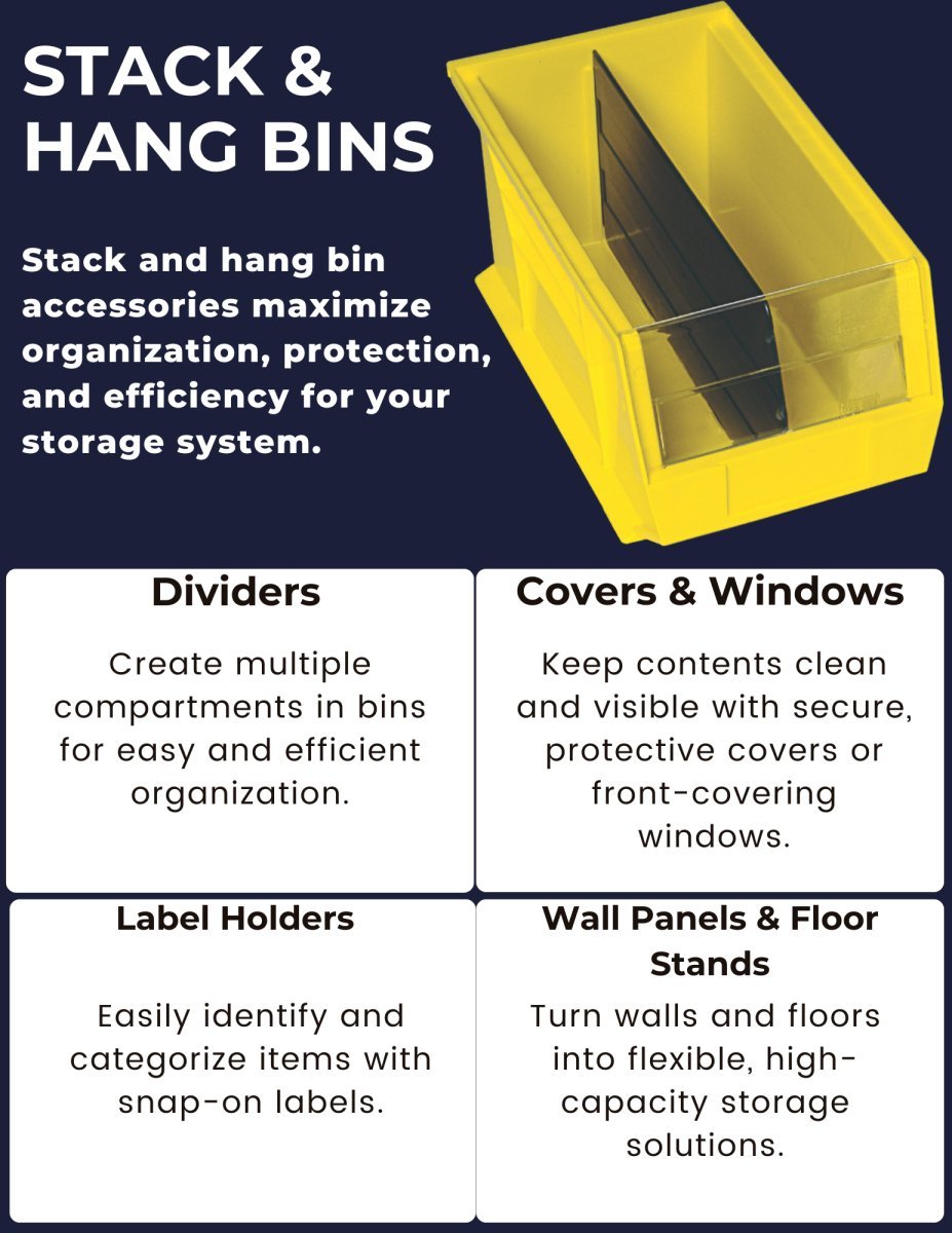 Plastic Parts Bins - Stacking and Hanging - Quantum Storage Ultra Stack & Hang Bin - Industrial 4 Less