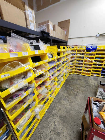 Stacked Picking Bins in Warehouse Fulfillment Zone