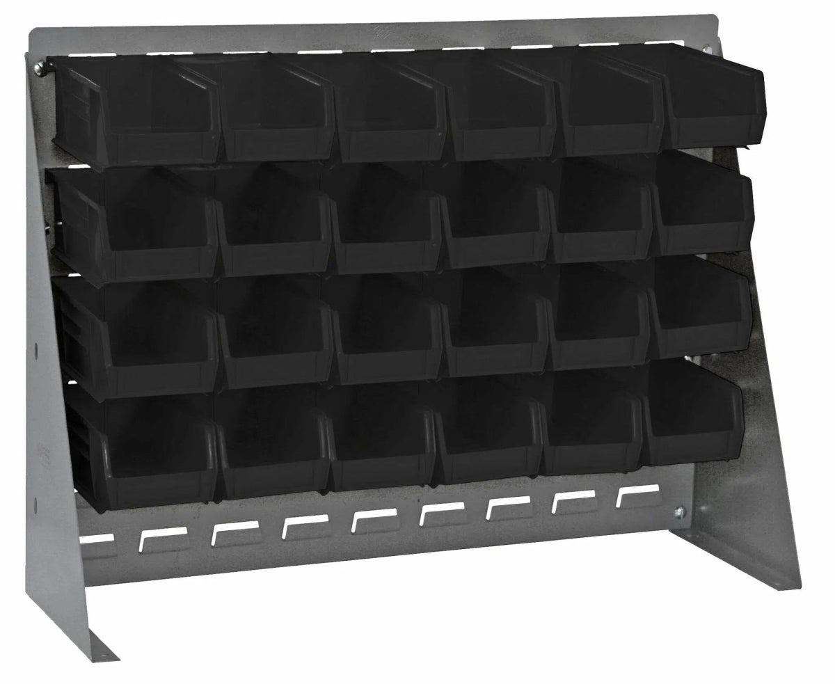 QBR - 2721 - 220 - 24 | Bench Rack with 24 Hanging Bins - Bench Racks with Storage Bins - Industrial 4 Less