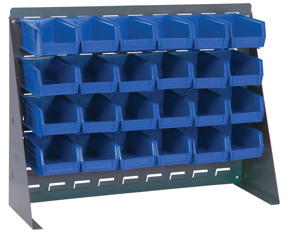 QBR - 2721 - 220 - 24 | Bench Rack with 24 Hanging Bins - Bench Racks with Storage Bins - Industrial 4 Less