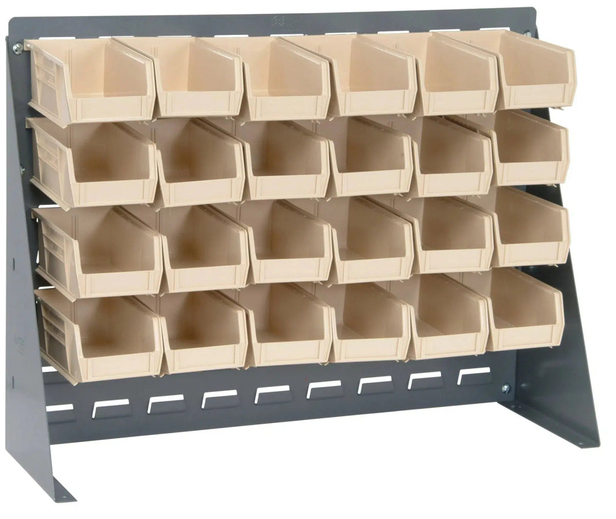 QBR - 2721 - 220 - 24 | Bench Rack with 24 Hanging Bins - Bench Racks with Storage Bins - Industrial 4 Less