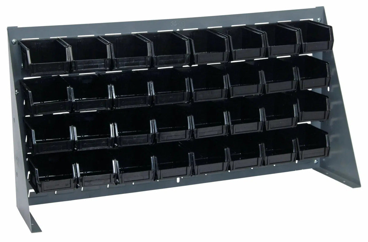 QBR - 3619 - 210 - 32 | Bench Rack with 32 Hanging Bins - Bench Racks with Storage Bins - Industrial 4 Less