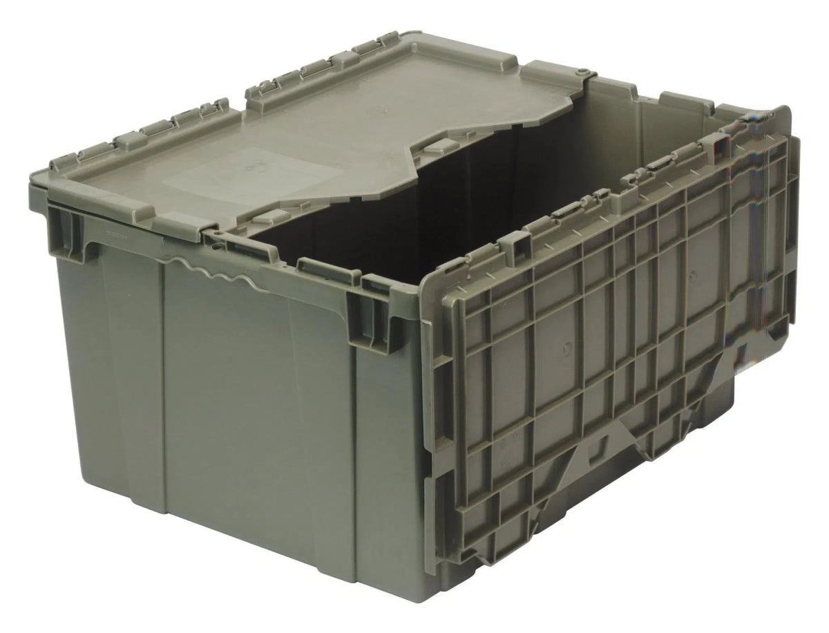 QDC2420 - 12 | Pack of 10 - Attached Lid Containers > Distribution Containers > Round Trip Totes - Industrial 4 Less