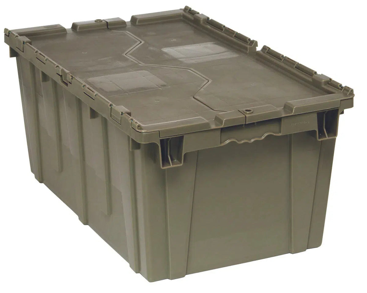 QDC2717 - 12 | Pack of 10 - Attached Lid Containers > Distribution Containers > Round Trip Totes - Industrial 4 Less