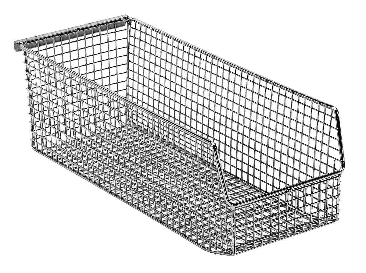 QMB534C | Pack of 10 - Wire Mesh Bins > Stackable Mesh Bins - Industrial 4 Less