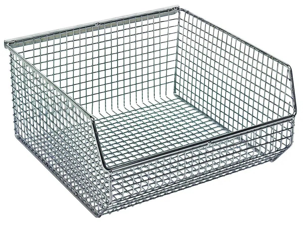 QMB535C | Pack of 10 - Wire Mesh Bins > Stackable Mesh Bins - Industrial 4 Less